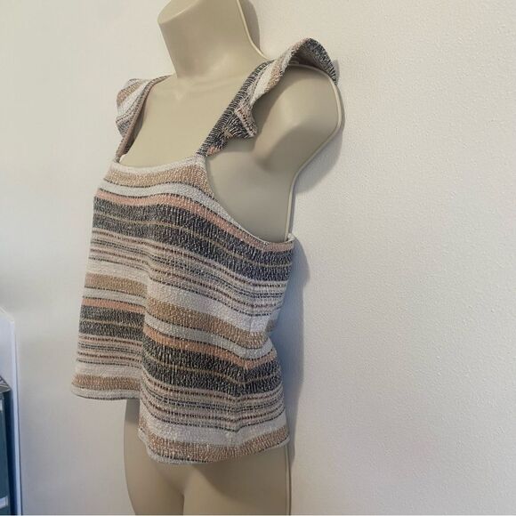 MADEWELL Texture & Thread Ruffle Strap Striped Tank Top - Picture 6 of 11